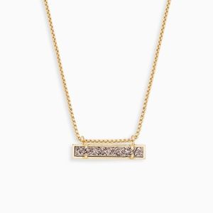 Kendra Scott Leonor Gold Necklace Platinum Drusy